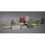 Assorted advertising packaging including boxes for pills and potions, Zam-Buk tin,