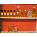 Five small Chanel No 5 factices together with two others and five various perfume bottles
