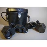 Hertel & Reuss binoculars, 8 x 30, cased; Carl Zeiss Jena Deltrintem binoculars,