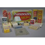 A quantity of vintage Parkinsons Ltd shop display boxes including Embrocation,