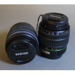 Two Pentax 18-55mm lenses, DA -AL and DA ALII,