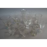 Eleven items late 19th/early 20th century glass to include wines, ales, custard cup, jug etc,