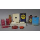 Vintage toiletry and cosmetic packaging including Lilac Vegetal After-shave (and contents)