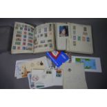 A small collection of predominately 20th century mainly used stamps contained in two old albums