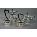 A composite four piece silver plated tea service,