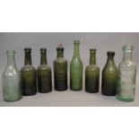 A collection of late 19th/early 20th century ale and soda bottles to include Burnley Soda Co.