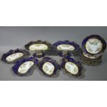 A Victorian part dessert service comprising, eleven shaped circular plates,