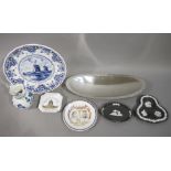 A Delft blue and white plate,