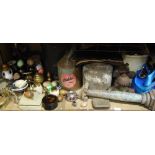A quantity of miscellaneous items including, onyx, desk set, alabaster, wooden and lacquered eggs,