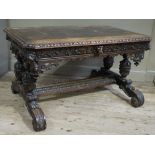 A Victorian oak centre table, rectangular,