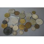 Miscellaneous lot of English and foreign coins including silver