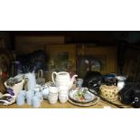 A large quantity of miscellaneous items including prints, ceramics, cameras,