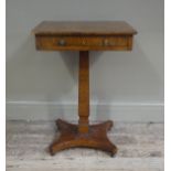 A Regency ash pedestal table crossbanded,