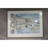 Xavier Swaffa (query) 20th century Marina with Yachts at Anchor colour print signed in the plate