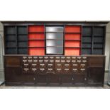 A late 19th century mahogany pharmacy cabinet,