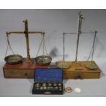 A set of jewellers brass and steel beam scales by Degrave & Co, London late 19th/early 20th century,