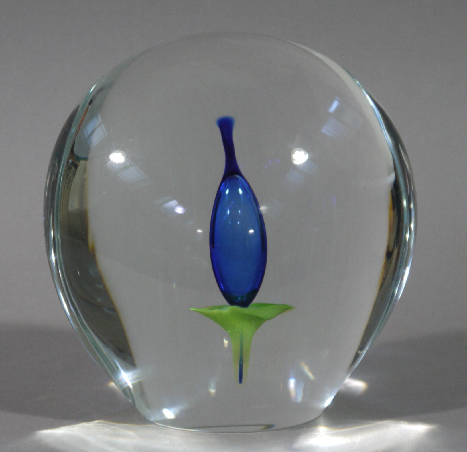 A large glass flower paperweight,