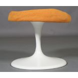 An Arkana style white metal pedestal dressing stool,