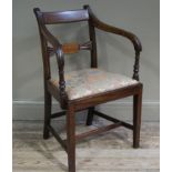 A 19th century mahogany carver chair,