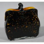 An Art studio tortoiseshell effect glass ornamental handbag,