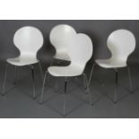 After Arne Jacobsen a set of four 'Ant' chairs,