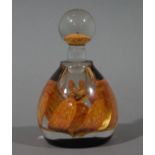 A Caithness glass petal ink bottle, 13cm high,
