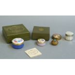 English enamels by Crummels pansies and mixed flowers (2) both boxed;