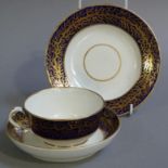 A Derby breakfast cup, saucer and dish,