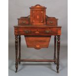 A lady's late Victorian rosewood writing-work table,