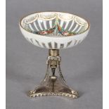 A George V glass and silver dish,