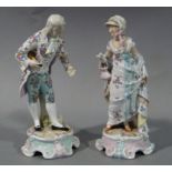 A pair of continental porcelain figures of a gallant and his companion,