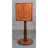 A 19th century continental walnut and satinwood inlaid pedestal table,