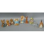 A set of five Pendelfin rabbits including Totty, Barney, Wakey,