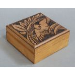A French wooden box and cover by M.