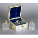 A 19th century mother-of-pear scent bottle casket,