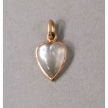 A Victorian moonstone set heart pendant in 15ct gold,