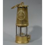 An Eccles type 6 M and Q safety lamp, brass and steel,