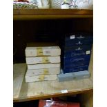 A large quantity of boxed ceramic plates including, Royal Copenhagen Christmas plates,