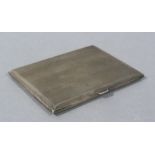 An engine turned silver cigarette case, by J D McA, Birmingham 1940,