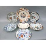 A small quantity of Victorian ironstone plates, dishes etc,