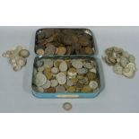 Miscellaneous lot of English and foreign coins including Victoria shilling 1868 fine,