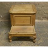 A Victorian stripped oak step commode,