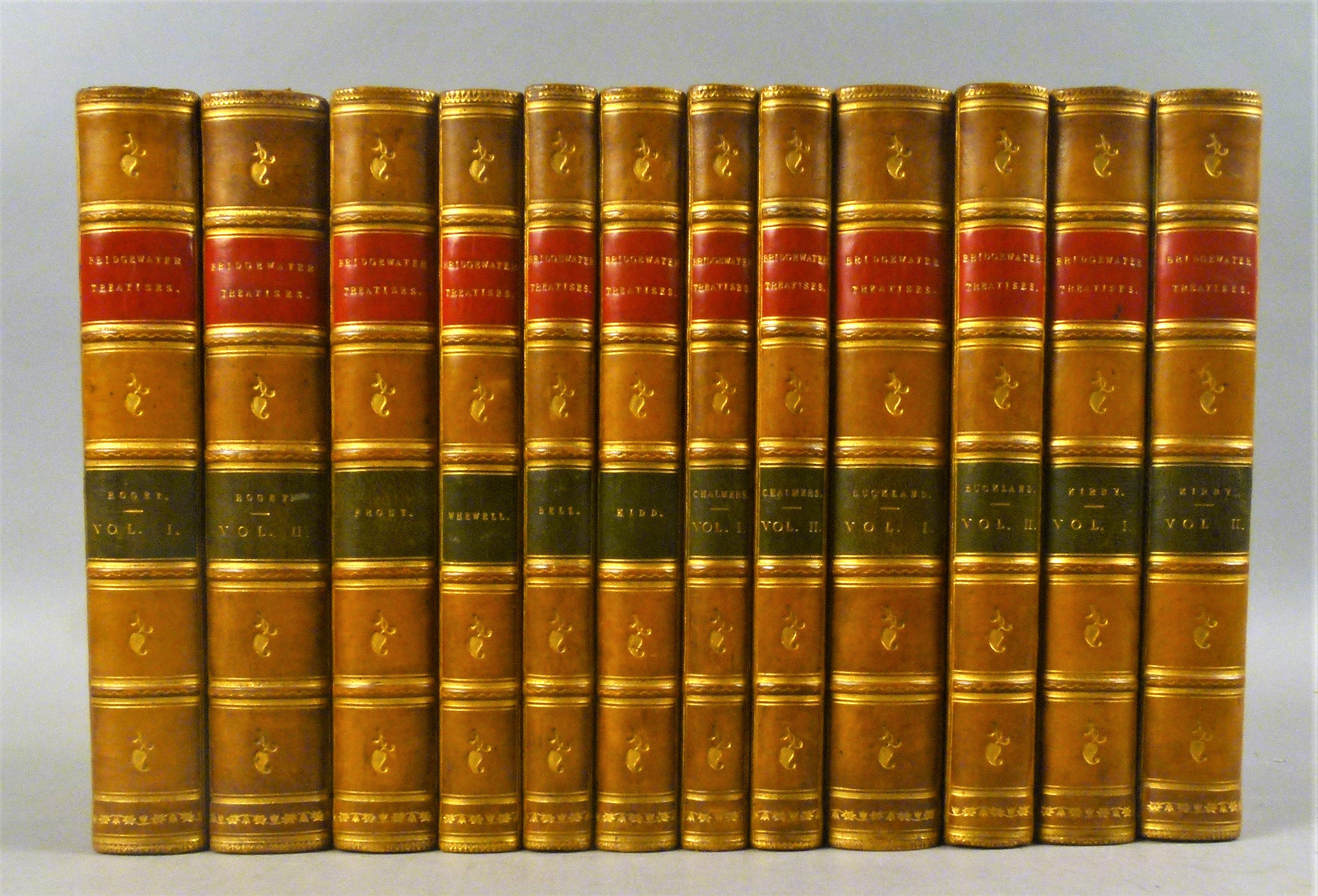 .- THE BRIDGEWATER TREATISES ON THE POWER, WISDOM AND GOODNESS OF GOD, FIRST EDITIONS, 8 vol.