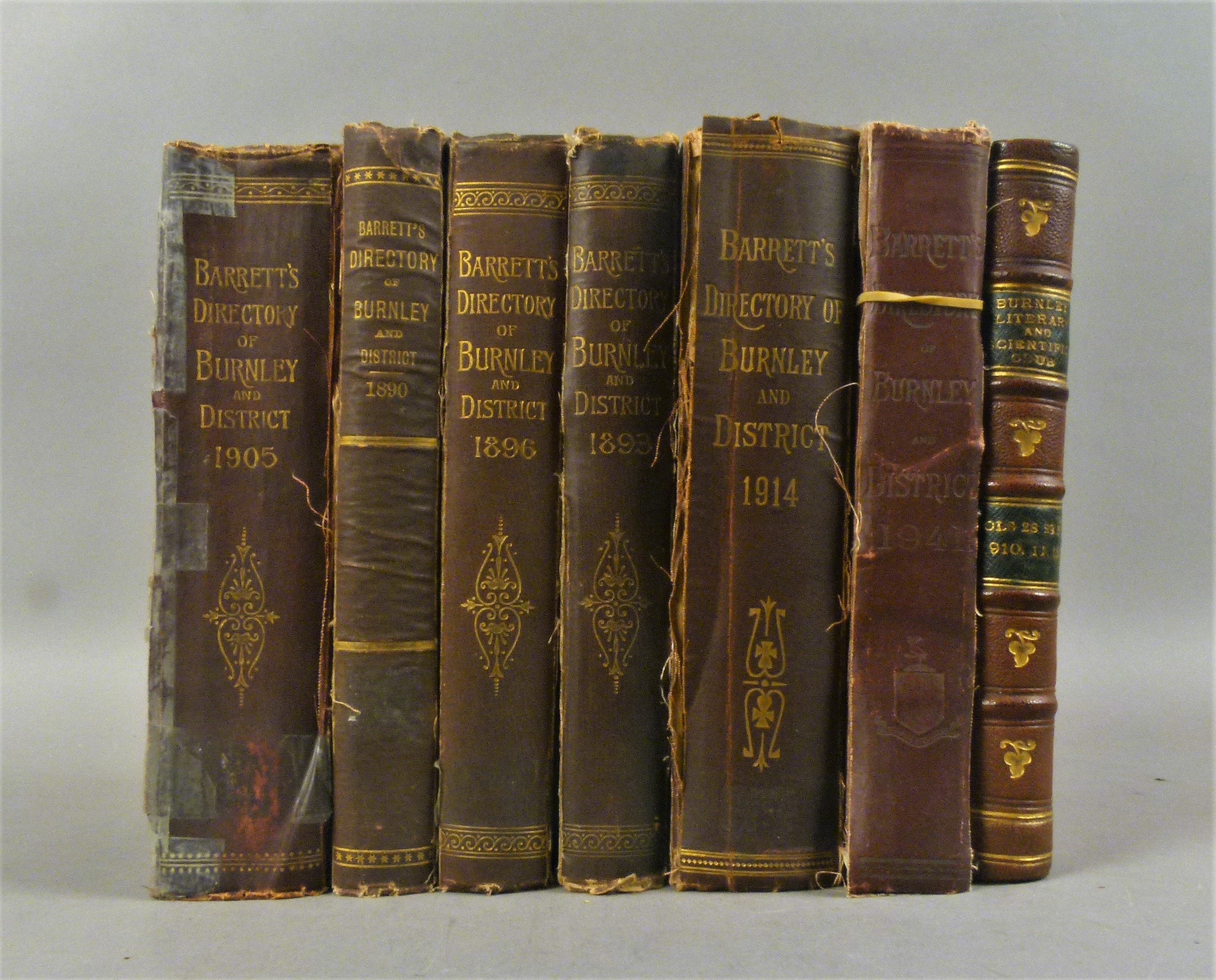 Burnley.- BARRETT'S DIRECTORY OF BURNLEY AND DISTRICT, 6 vol.