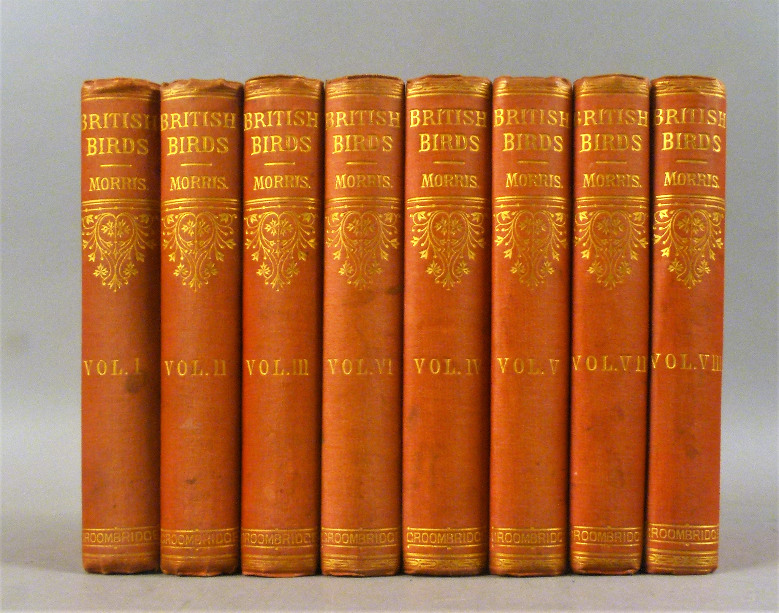 Morris (Francis Orpen, Rev.), A HISTORY OF BRITISH BIRDS, Cabinet Ed., 8 vol.