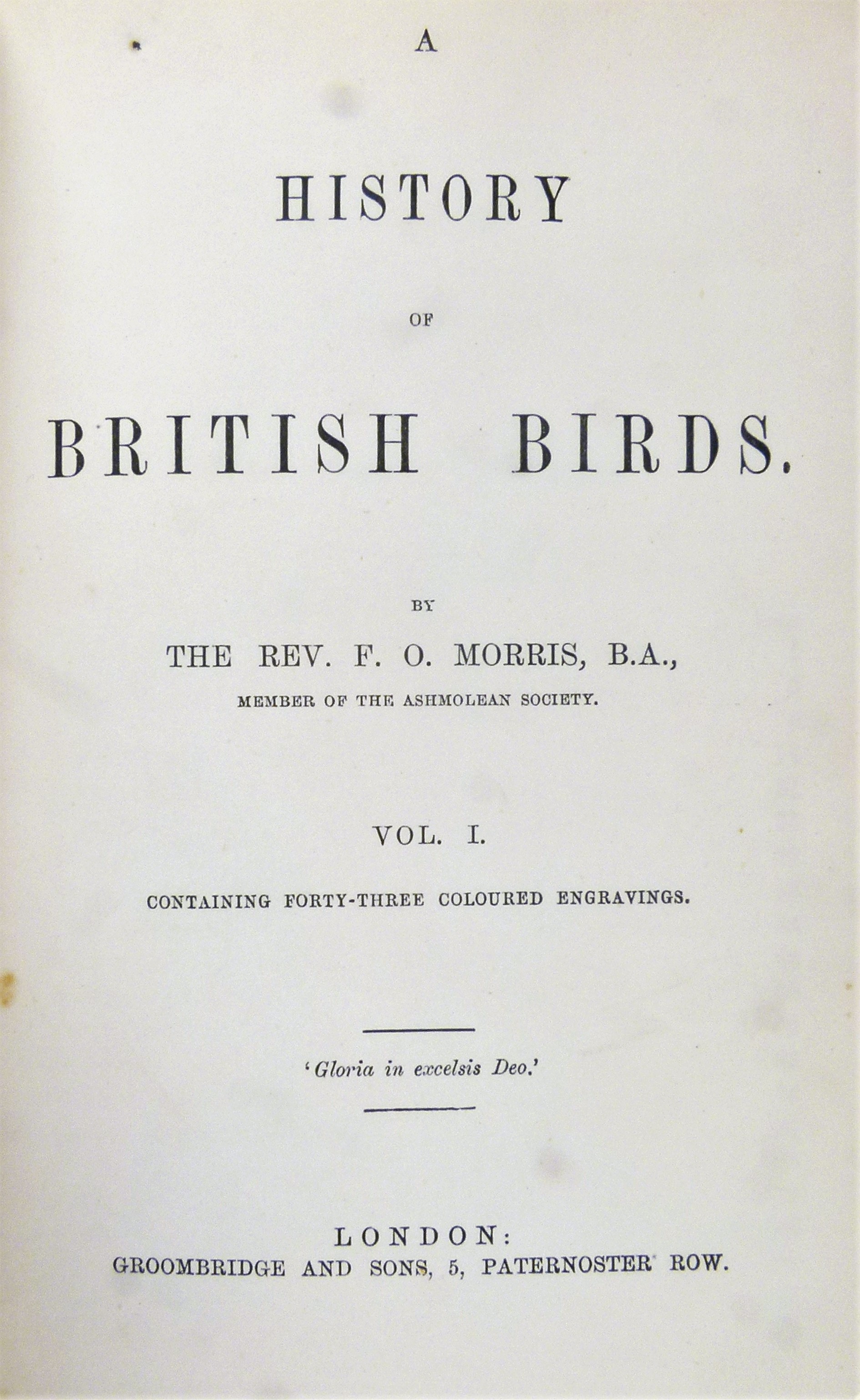 Morris (Francis Orpen, Rev.), A HISTORY OF BRITISH BIRDS, Cabinet Ed., 8 vol. - Image 3 of 4