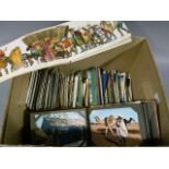 Postcards - European, Japanese and Indian, folders and loose, various subjects, mainly 1950s and