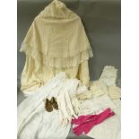 A quantity of baby and infant clothes including, a christening gown with embroidery anglaise panel