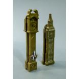 Festival of Britain 1951 - two brass door knockers, one modelled as Big Ben, the other as a long