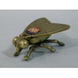 Festival of Britain 1951 - a brass fly ashtray, the hinged wings with enamelled cartouche, the